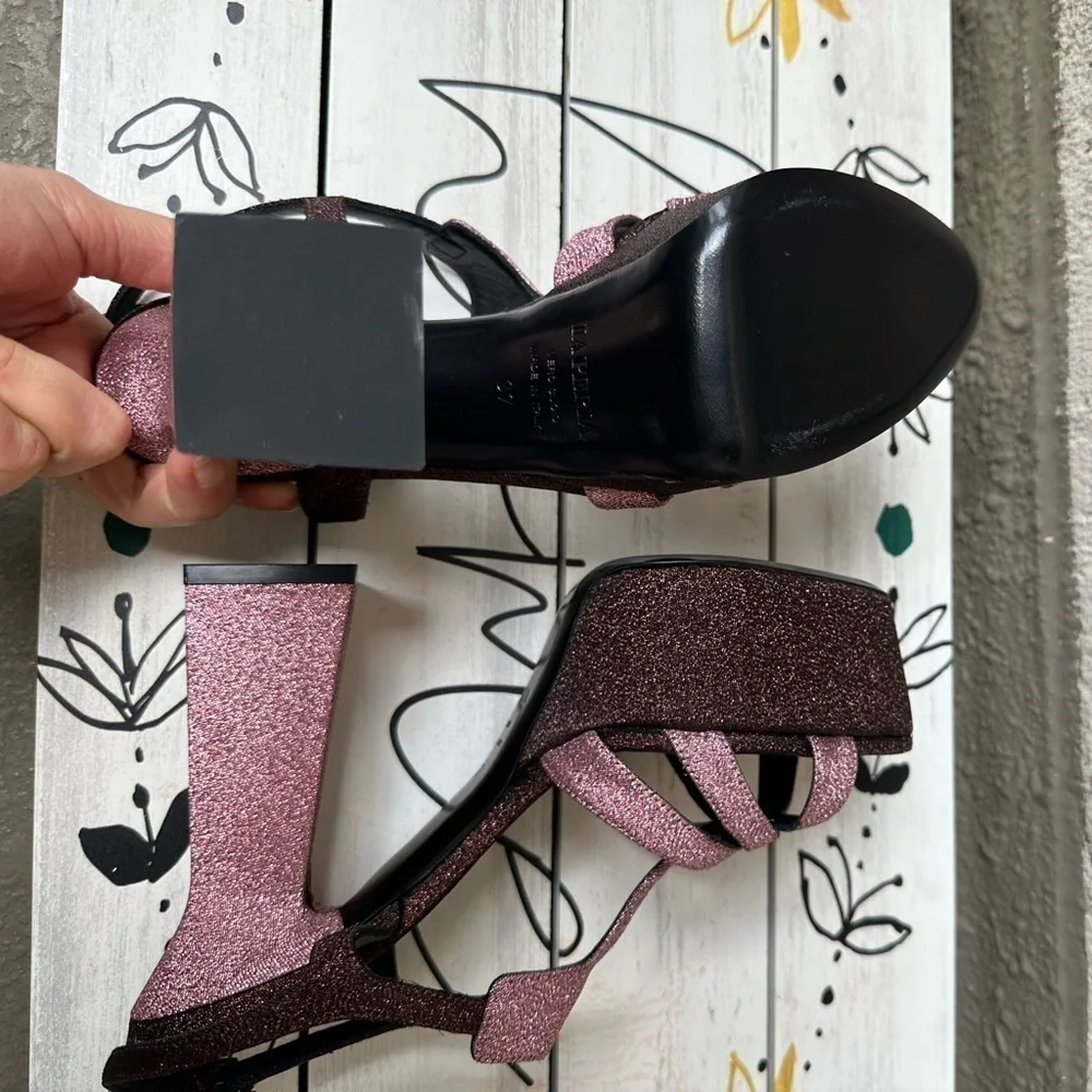 LA PERLA Glitter Platform Sandals size 7